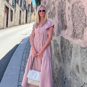 Anthropologie Blush Pink Midi Dress